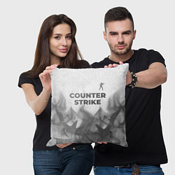 Подушка квадратная Counter Strike - white gradient посередине, цвет: 3D-принт — фото 2