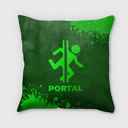 Подушка квадратная Portal - green gradient, цвет: 3D-принт