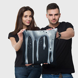 Подушка квадратная Белая объемная слизь текстура, цвет: 3D-принт — фото 2