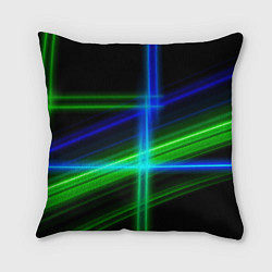 Подушка квадратная Color blue black green, цвет: 3D-принт