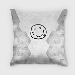 Подушка квадратная Nirvana white poly, цвет: 3D-принт