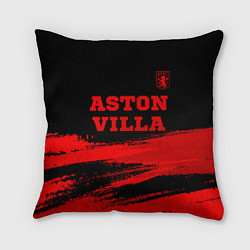 Подушка квадратная Aston Villa - red gradient посередине, цвет: 3D-принт