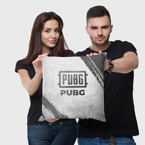 Подушка квадратная PUBG - white gradient / 3D-принт – фото 3