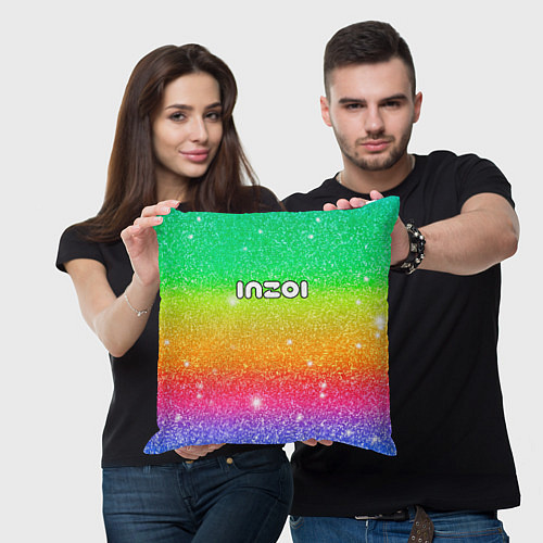 Подушка квадратная Inzoi блестящий радужный фон / 3D-принт – фото 3