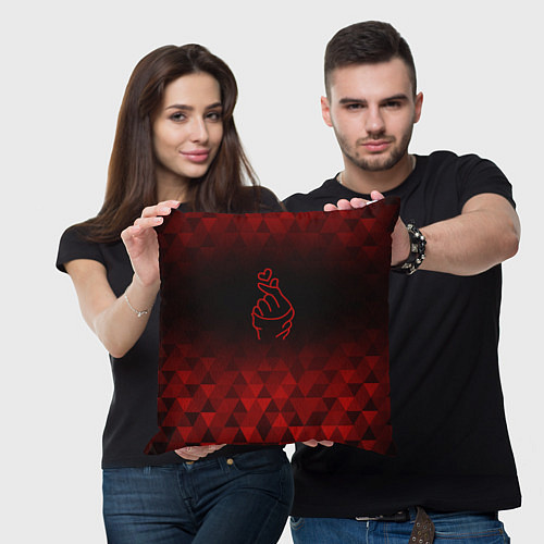 Подушка квадратная K Pop red poly / 3D-принт – фото 3