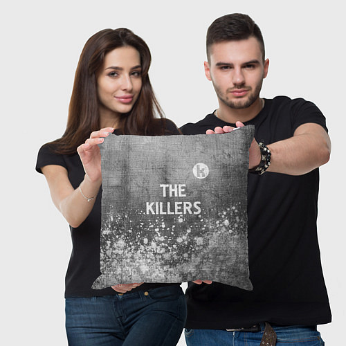Подушка квадратная The Killers - grey gradient посередине / 3D-принт – фото 3