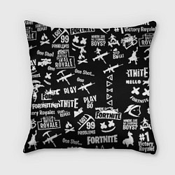 Подушка квадратная Черно белые логотипы игр, цвет: 3D-принт