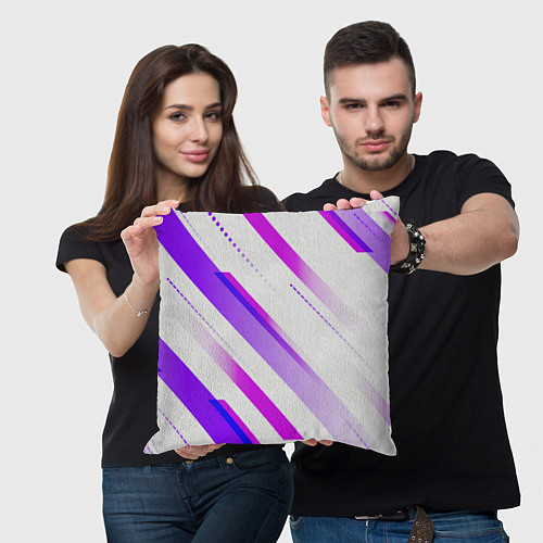 Подушка квадратная Color white pink / 3D-принт – фото 3
