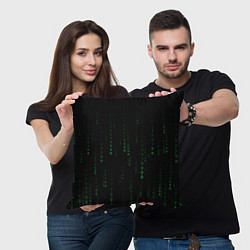 Подушка квадратная Color black green, цвет: 3D-принт — фото 2