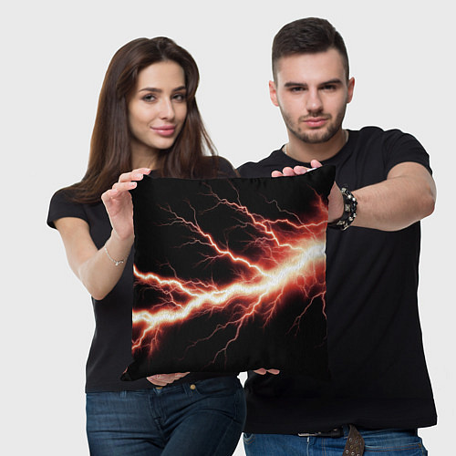 Подушка квадратная Lightning red / 3D-принт – фото 3