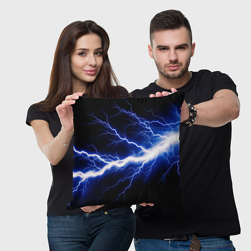 Подушка квадратная Lightning blue / 3D-принт – фото 3