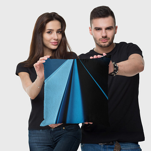 Подушка квадратная Black blue / 3D-принт – фото 3
