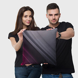 Подушка квадратная Color black grey, цвет: 3D-принт — фото 2