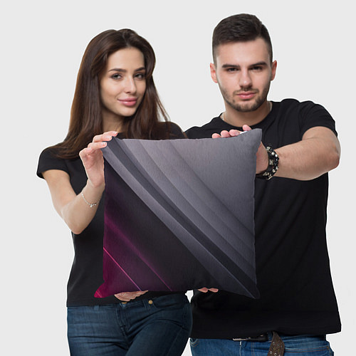 Подушка квадратная Color black grey / 3D-принт – фото 3