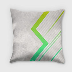 Подушка квадратная Color white line green, цвет: 3D-принт