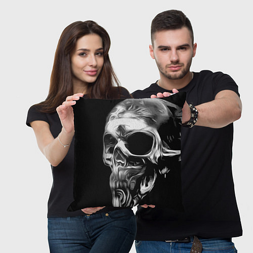 Подушка квадратная Стилизованный череп / 3D-принт – фото 3