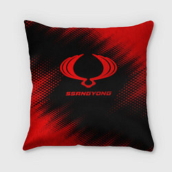 Подушка квадратная SsangYong - red gradient, цвет: 3D-принт