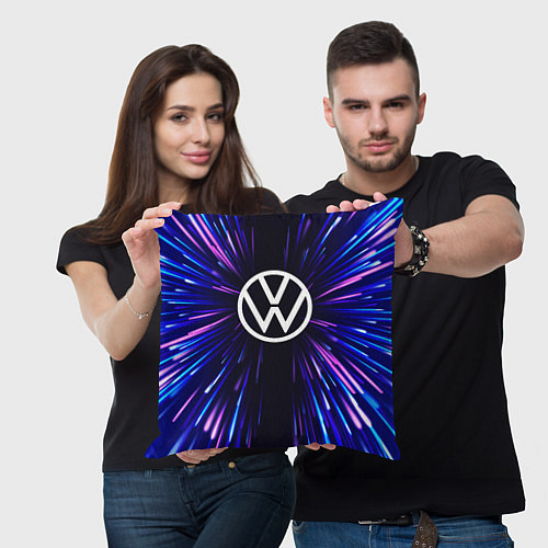 Подушка квадратная Volkswagen neon energy / 3D-принт – фото 3