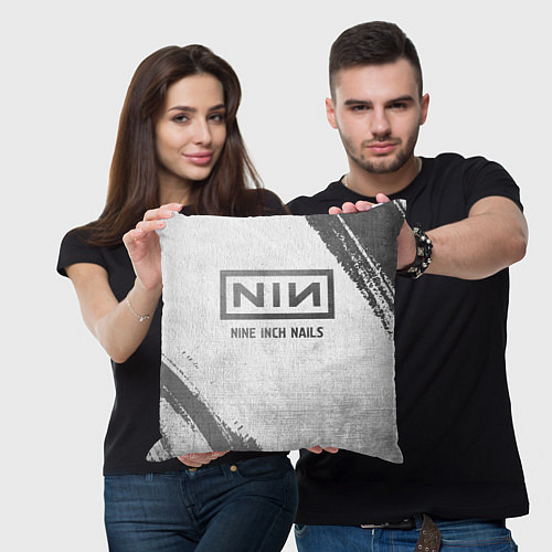 Подушка квадратная Nine Inch Nails - white gradient / 3D-принт – фото 3