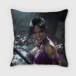 Подушка квадратная Счастливая Милина МК, цвет: 3D-принт