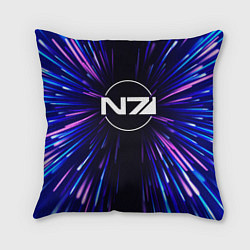 Подушка квадратная Mass Effect neon energy, цвет: 3D-принт