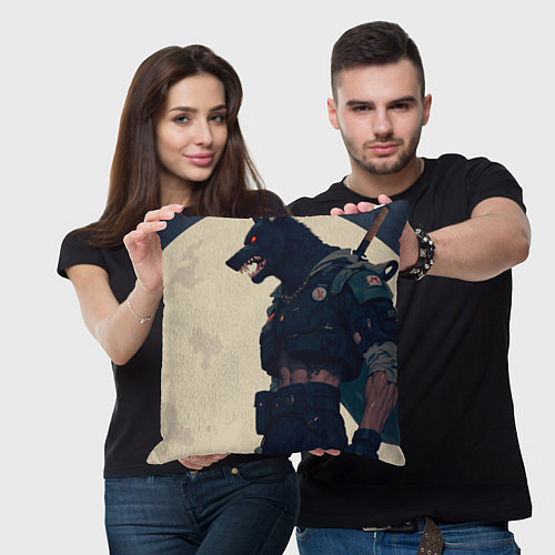Подушка квадратная Человек-волк / 3D-принт – фото 3
