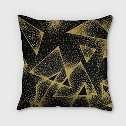 Подушка квадратная Triangle yellow with dots, цвет: 3D-принт