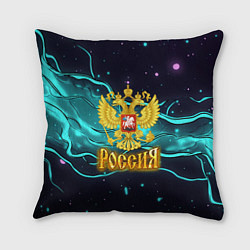 Подушка квадратная Россия - березовая абстракция, цвет: 3D-принт