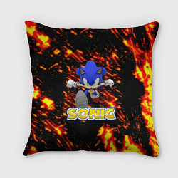 Подушка квадратная Sonic огенная текстура, цвет: 3D-принт
