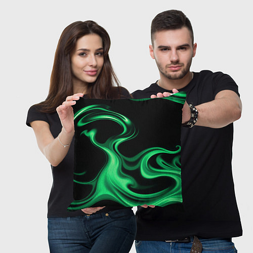 Подушка квадратная Color green smoke / 3D-принт – фото 3