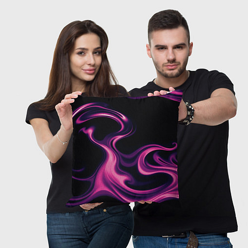 Подушка квадратная Color pink smoke / 3D-принт – фото 3
