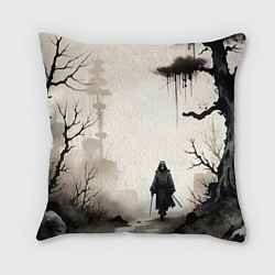 Подушка квадратная Путник, цвет: 3D-принт