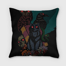 Подушка квадратная Кошачий ритуал, цвет: 3D-принт