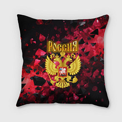 Подушка квадратная Россия - герб на текстуре, цвет: 3D-принт