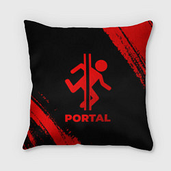 Подушка квадратная Portal - red gradient, цвет: 3D-принт
