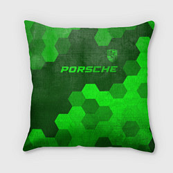 Подушка квадратная Porsche - green gradient посередине, цвет: 3D-принт