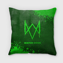 Подушка квадратная Watch Dogs - green gradient, цвет: 3D-принт