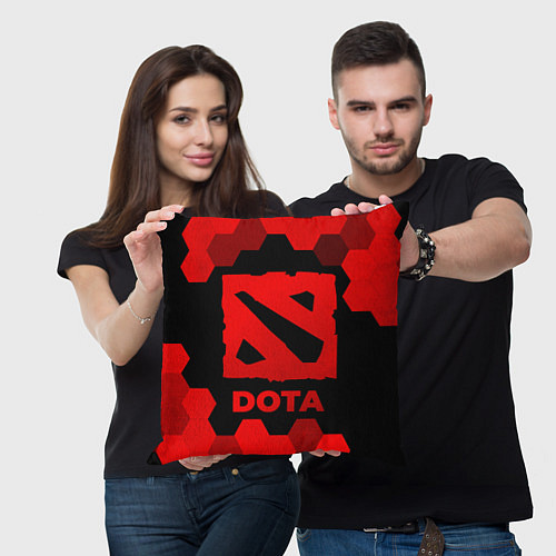 Подушка квадратная Dota - red gradient / 3D-принт – фото 3