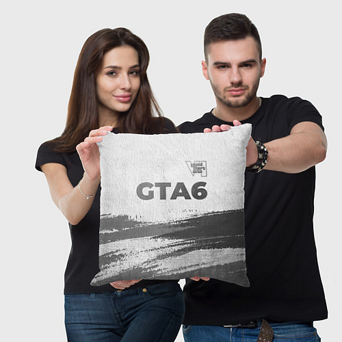 Подушка квадратная GTA6 - white gradient посередине / 3D-принт – фото 3