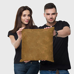 Подушка квадратная Светлый оливково-коричневый однотонный текстурный, цвет: 3D-принт — фото 2