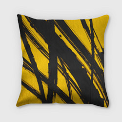 Подушка квадратная Абстракция на желтом, цвет: 3D-принт