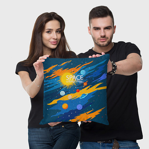 Подушка квадратная Млечный путь -наш дом / 3D-принт – фото 3