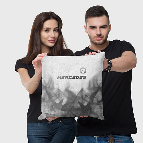 Подушка квадратная Mercedes - white gradient посередине / 3D-принт – фото 3