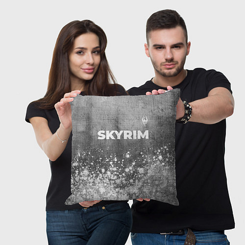 Подушка квадратная Skyrim - grey gradient посередине / 3D-принт – фото 3