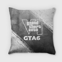Подушка квадратная GTA6 - grey gradient, цвет: 3D-принт