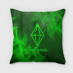 Подушка квадратная The Sims - green gradient, цвет: 3D-принт