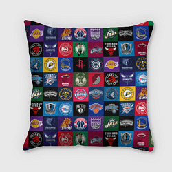 Подушка квадратная Команды НБА разноцветные, цвет: 3D-принт