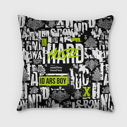 Подушка квадратная Паттерн с надписями хасл, цвет: 3D-принт