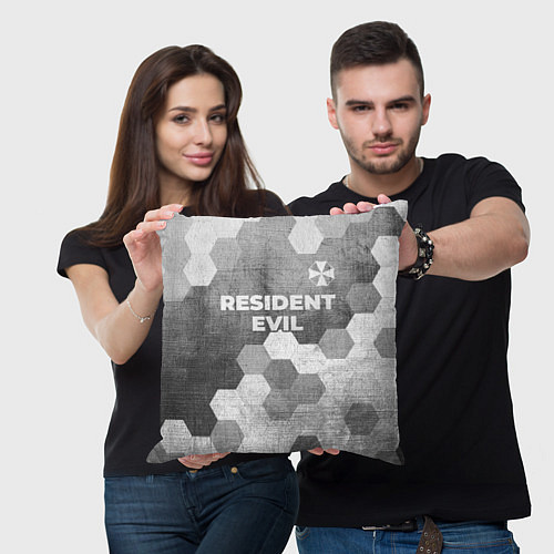 Подушка квадратная Resident Evil - grey gradient посередине / 3D-принт – фото 3