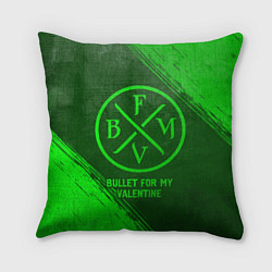 Подушка квадратная Bullet For My Valentine - green gradient